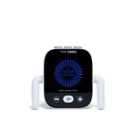 The Time Timer Element by Time Timer is a black and white, water-resistant visual countdown timer with a circular blue LED display. It sits upright on two white handles and features easy-to-use buttons and labels for precise time tracking.