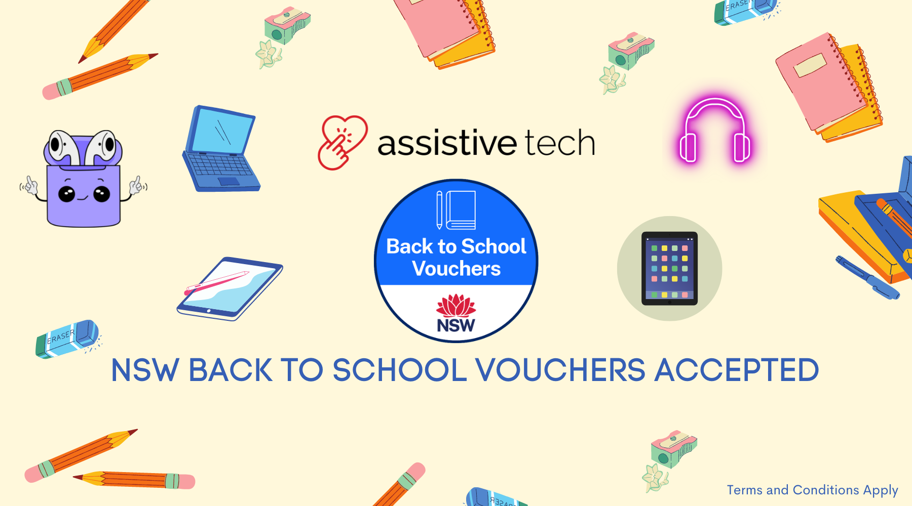 Premier's Back to School NSW Vouchers accepted at Assistive Tech