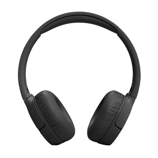 A pair of black JBL Tune 670 Noise Cancelling On-Ear Headphones by JBL, featuring cushioned ear pads and an adjustable headband, displayed on a plain white background.