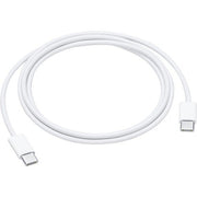 The Apple 60W USB-C Charge Cable (1M) by Apple is a white cable with identical USB-C connectors on both ends, designed for fast charging and reliable power transfer.