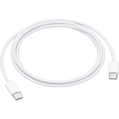 The Apple 60W USB-C Charge Cable (1M) by Apple is a white cable with identical USB-C connectors on both ends, designed for fast charging and reliable power transfer.