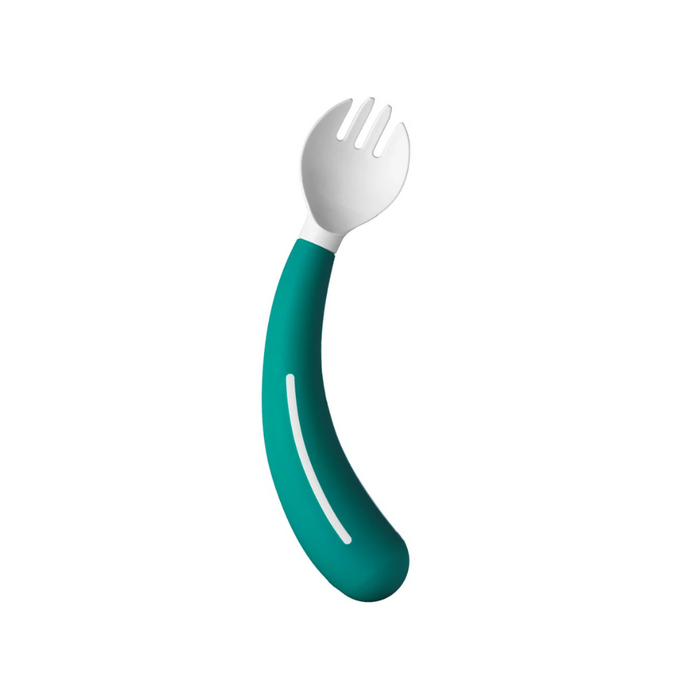 HenroGrip Kids Spork - Green (Left-Handed) | Adaptive Cutlery for Independent Eating