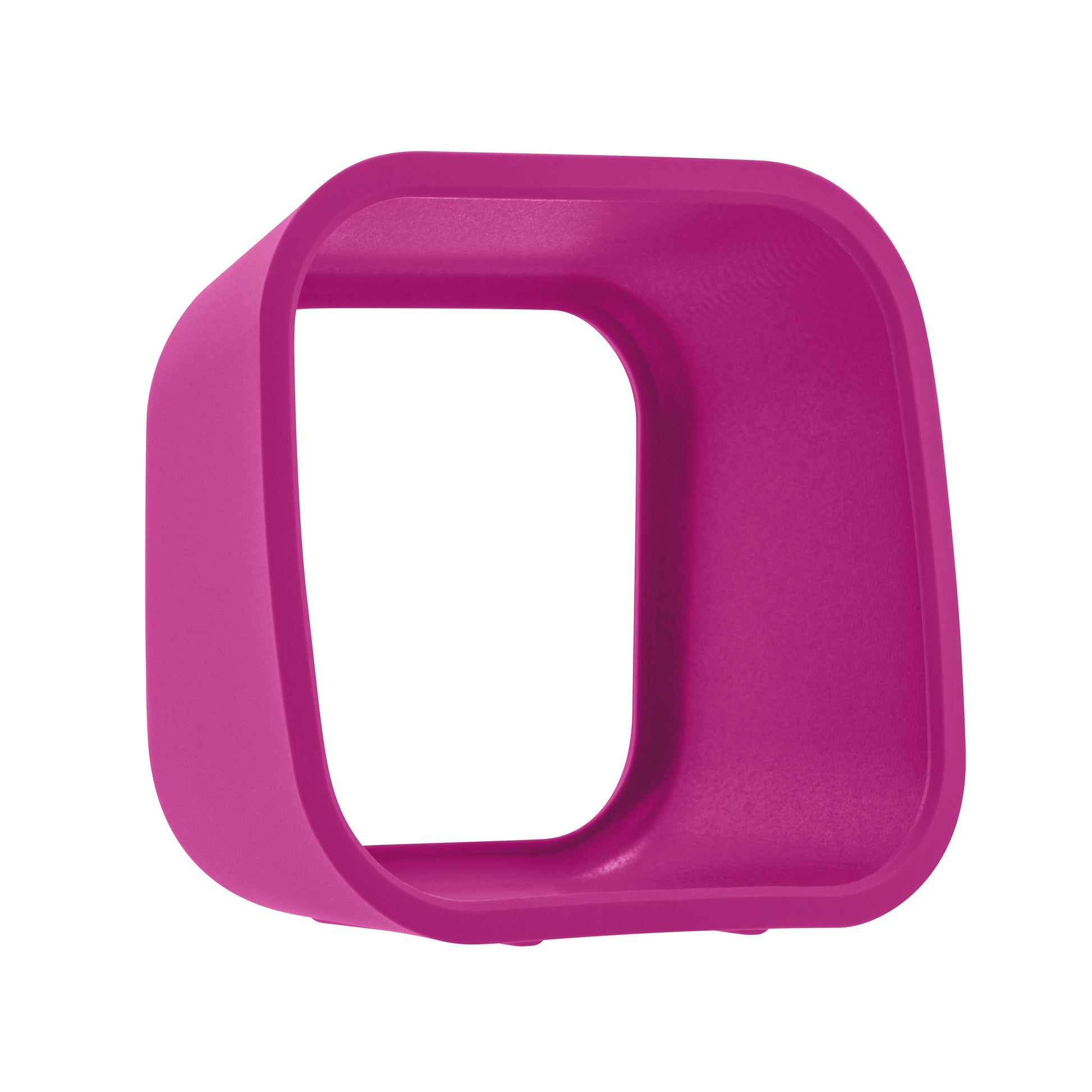 A bright pink Time Timer MOD [Berry/Charcoal] (60 min) by Time Timer—a hollow rectangular plastic device with rounded edges, open on both sides and slightly angled—set against a white background.