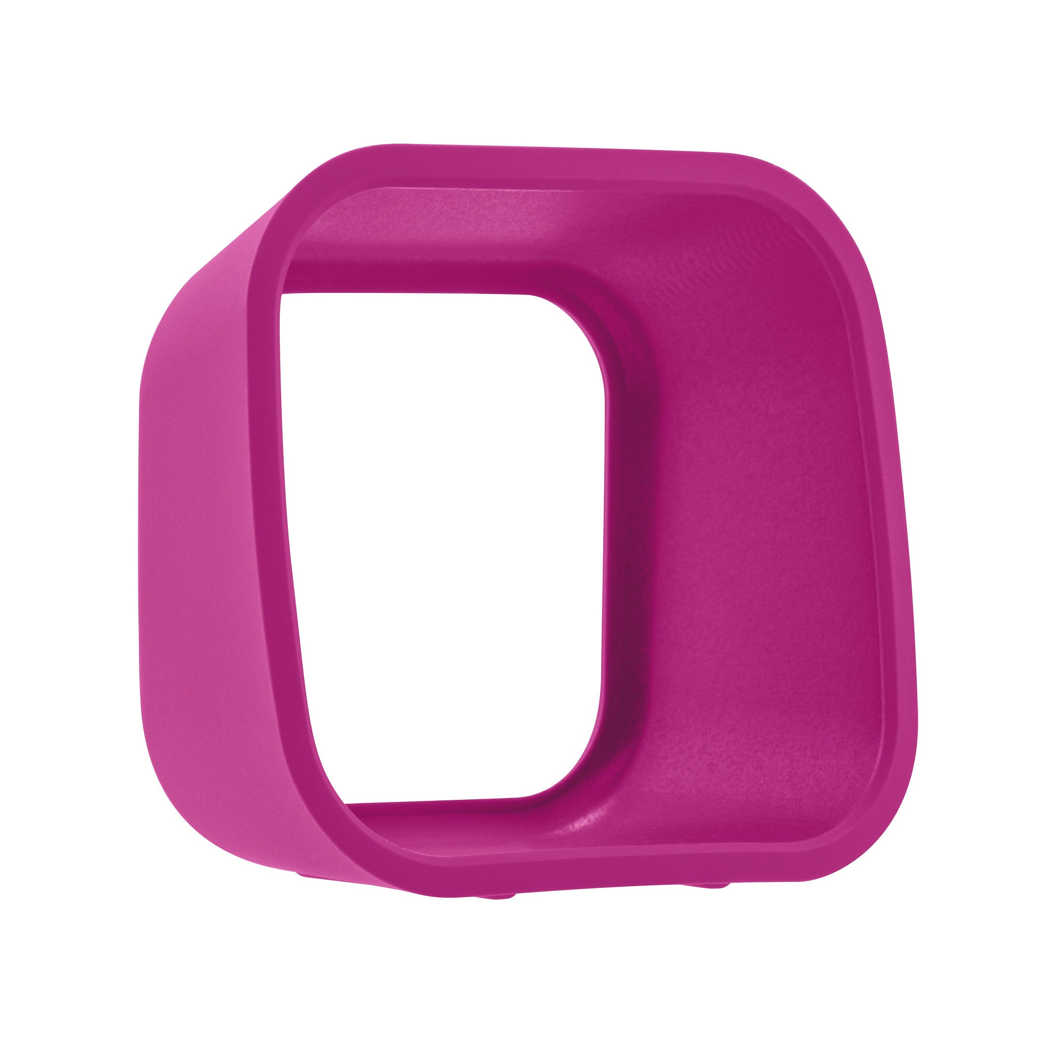 A bright pink Time Timer MOD [Berry/Charcoal] (60 min) by Time Timer—a hollow rectangular plastic device with rounded edges, open on both sides and slightly angled—set against a white background.