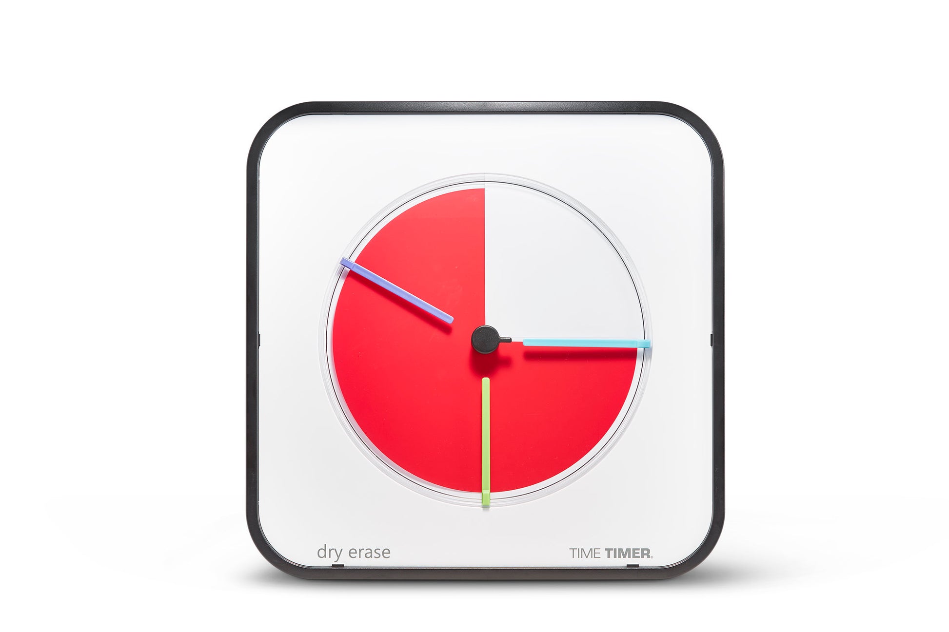 The Time Timer MAX Extra Set Markers (3 Colours) by Time Timer includes three colored markers for tracking elapsed time on a whiteboard clock with a red section covering most of the circular face. "Time Timer MAX" is printed at the bottom right.