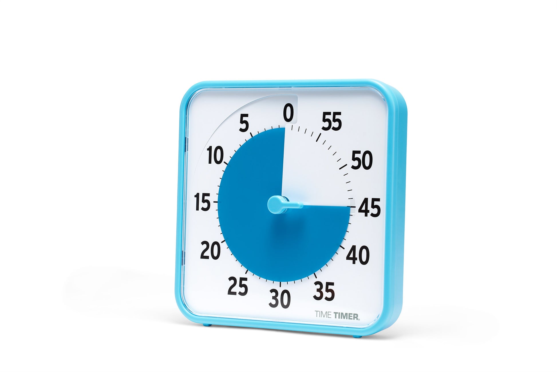 The Time Timer Original (8 inch) Learning Center Classroom Set by Time Timer, from the Primary Colour Collection, features a blue and white square timer showing about 40 minutes left with blue shading for elapsed time, set against a white background.