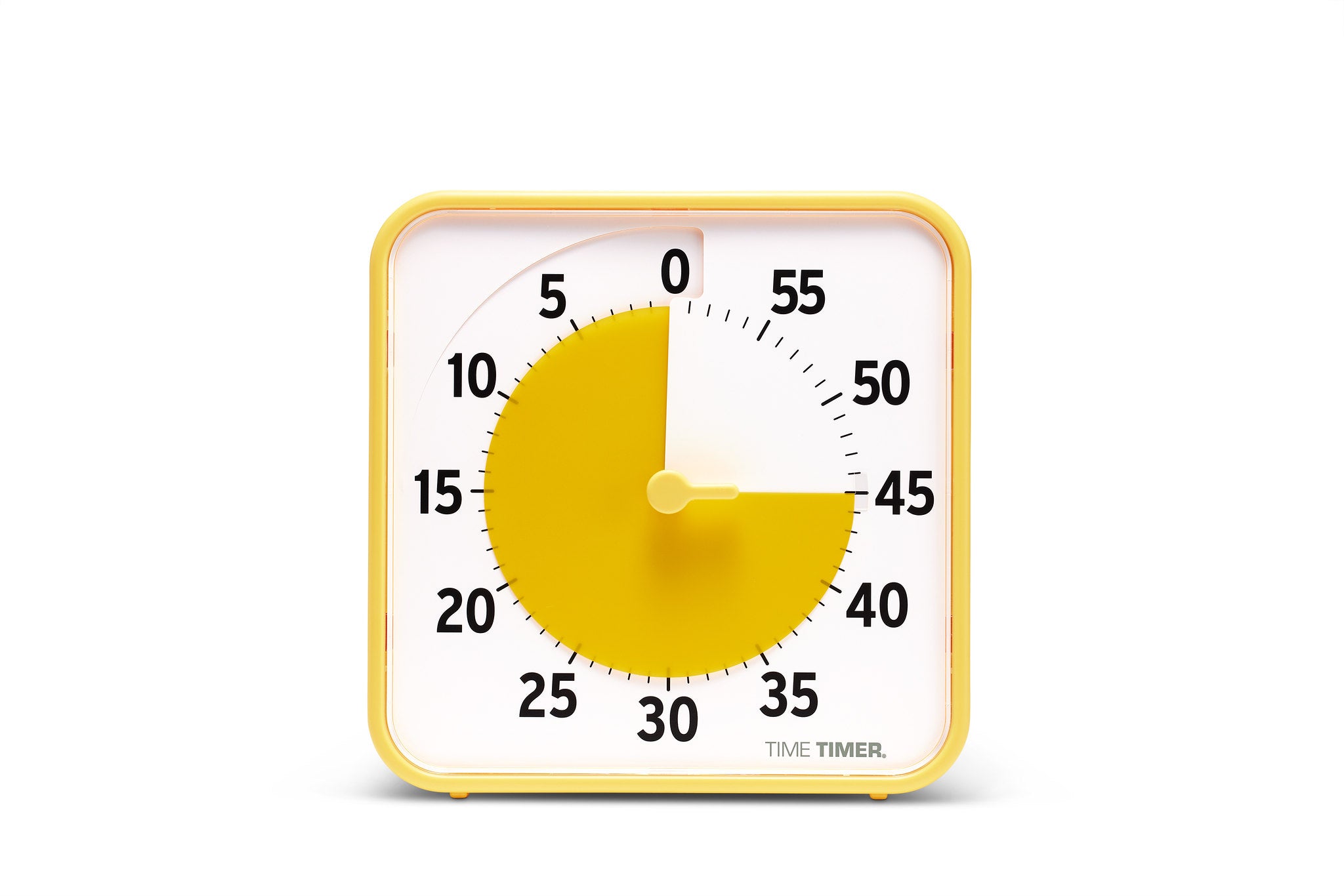The Time Timer Original (8 inch) Learning Center Classroom Set by Time Timer features a yellow and white visual timer with a 20-minute countdown disk, ideal for classroom time management or learning centers.