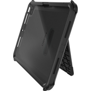 The OtterBox Defender Case for iPad Pro 11-inch (M4/M5) by Otterbox features reinforced corners, a built-in kickstand, ridged DROP+ back panel for extra grip, and an integrated screen protector for rugged protection.
