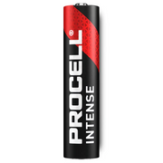 A 4-pack of Assistive Tech Spare Part - Procell Intense Alkaline Battery AAA 1.5V features black bodies, red accents, and "PROCELL INTENSE" printed vertically in white for long-lasting performance.
