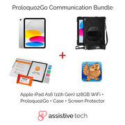 The Assistive Tech Proloquo2Go AAC Communication Bundle includes an iPad A16 11th Gen/128GB, Strike Case, and Proloquo2Go App for effective AAC communication.