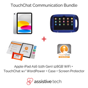 The Assistive Tech TouchChat HD + WP AAC Rugged Communication Bundle includes an 11th Gen iPad A16 (128GB), GoNow Case, and TouchChat HD with WordPower—an all-in-one solution for effective communication.
