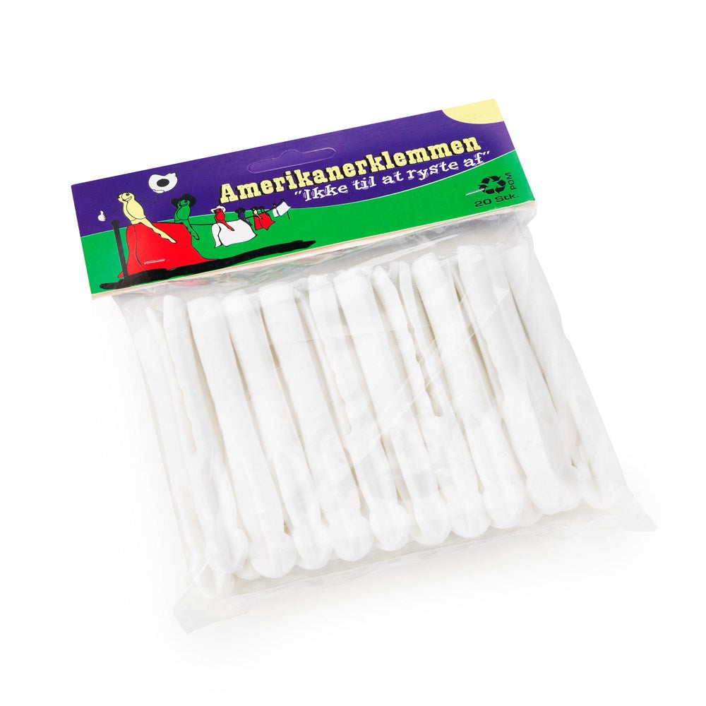 A 20-pack of Rika Accessible Clothes Pegs, featuring a user-friendly design that's ideal for laundry tasks and suitable even for those with weak hands.