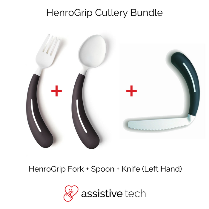 HenroGrip Cutlery Bundle [Black] (Left)