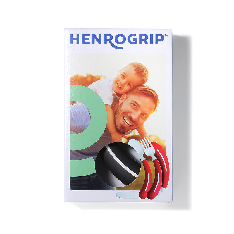HenroGrip Spoon - Black (Left-Handed) | Ergonomic Adaptive Cutlery