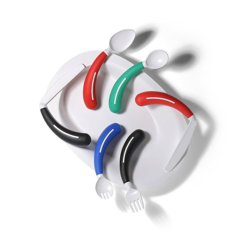 HenroGrip Kids Spork - Green (Left-Handed) | Adaptive Cutlery for Independent Eating