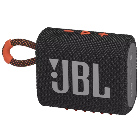 JBL Go 3 Portable Bluetooth Speaker (Black/Orange) — Assistive Tech