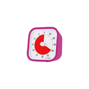 The Time Timer MOD [Berry/Charcoal] by Time Timer is a pink and white square visual timer with a red section showing 20 minutes left. Black numbers mark each minute for clear, effective time management. Portable and easy to use, it runs up to 60 minutes.