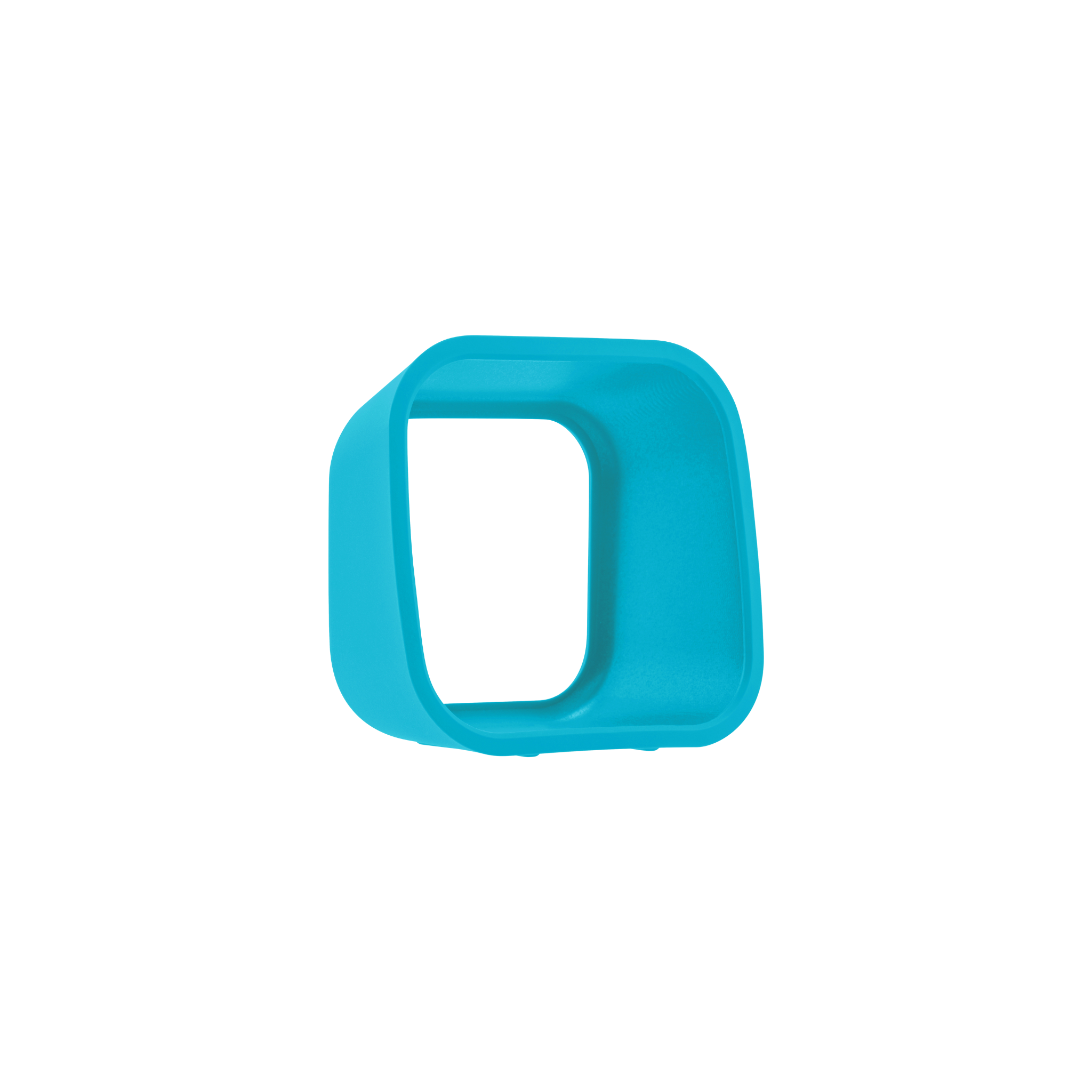 The Time Timer MOD Cover Silicone Case Accessory by Time Timer is a blue, square-shaped silicone cover with rounded edges and a hollow interior, shown against a plain white background.