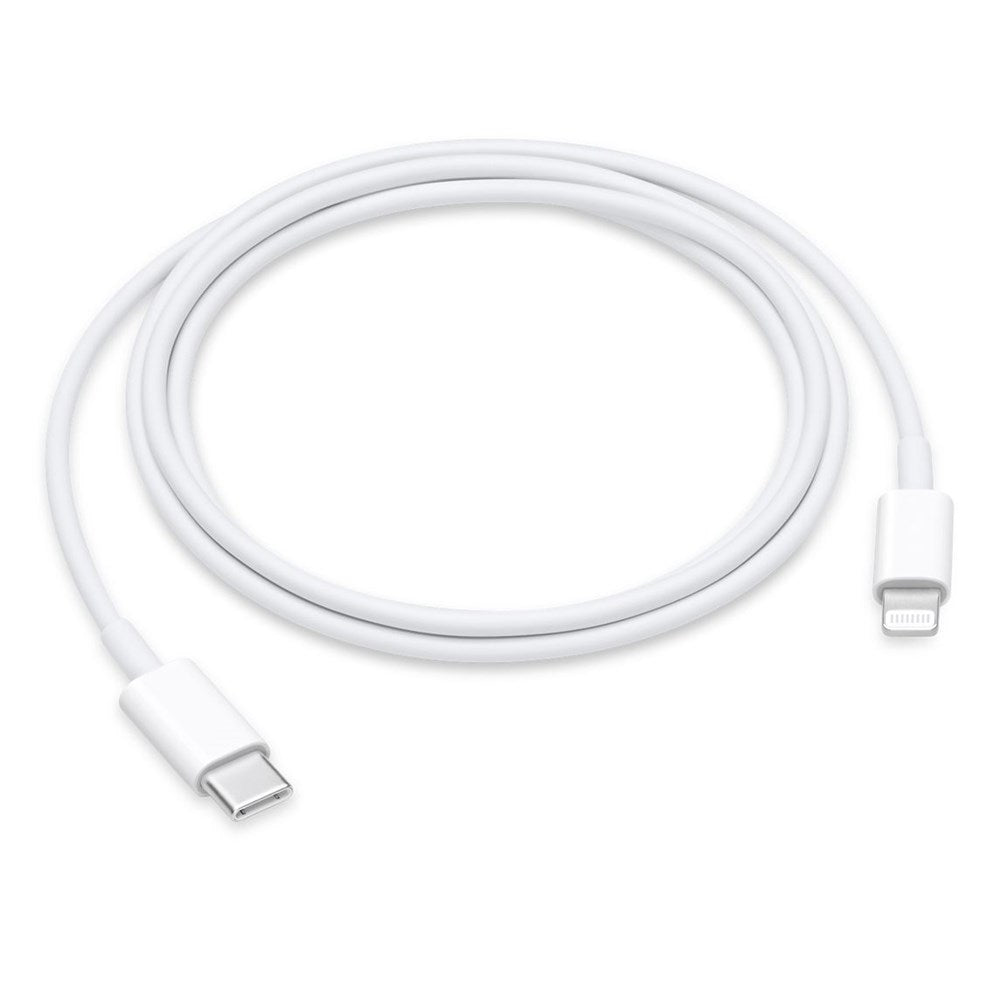 The Apple USB-C to Lightning Cable (1M) by Apple, shown coiled on a white background, is ideal for fast and reliable iPhone charging.