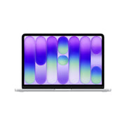 The Apple MacBook Neo by Apple features a silver finish and a vivid Liquid Retina display showing vertical ovals in blue, purple, and green on a white background.