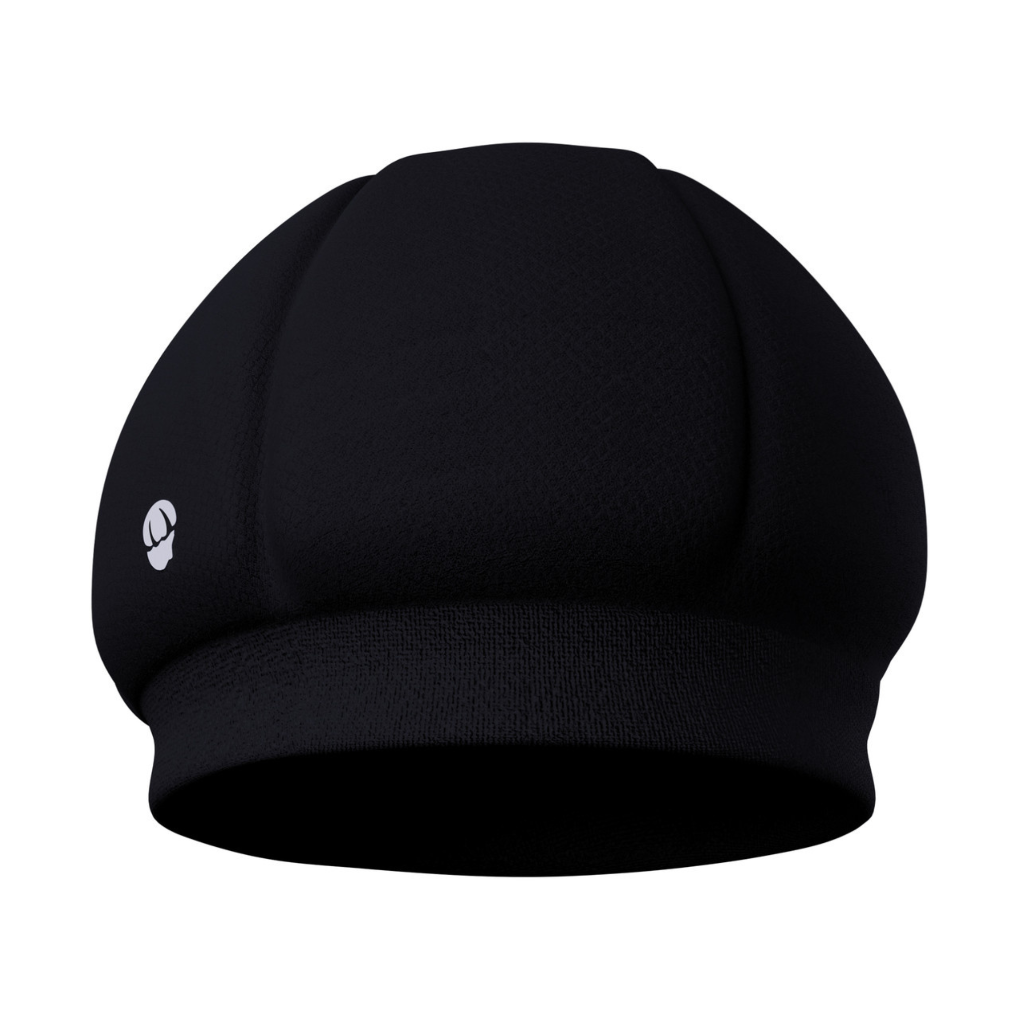 The Ribcap Kate SleepSafe Cap [Black] by Ribcap is a black, rounded cycling-style cap with subtle padding and a small white side logo, shown on a white background. It’s designed as a lightweight sleep helmet for gentle nighttime head protection.