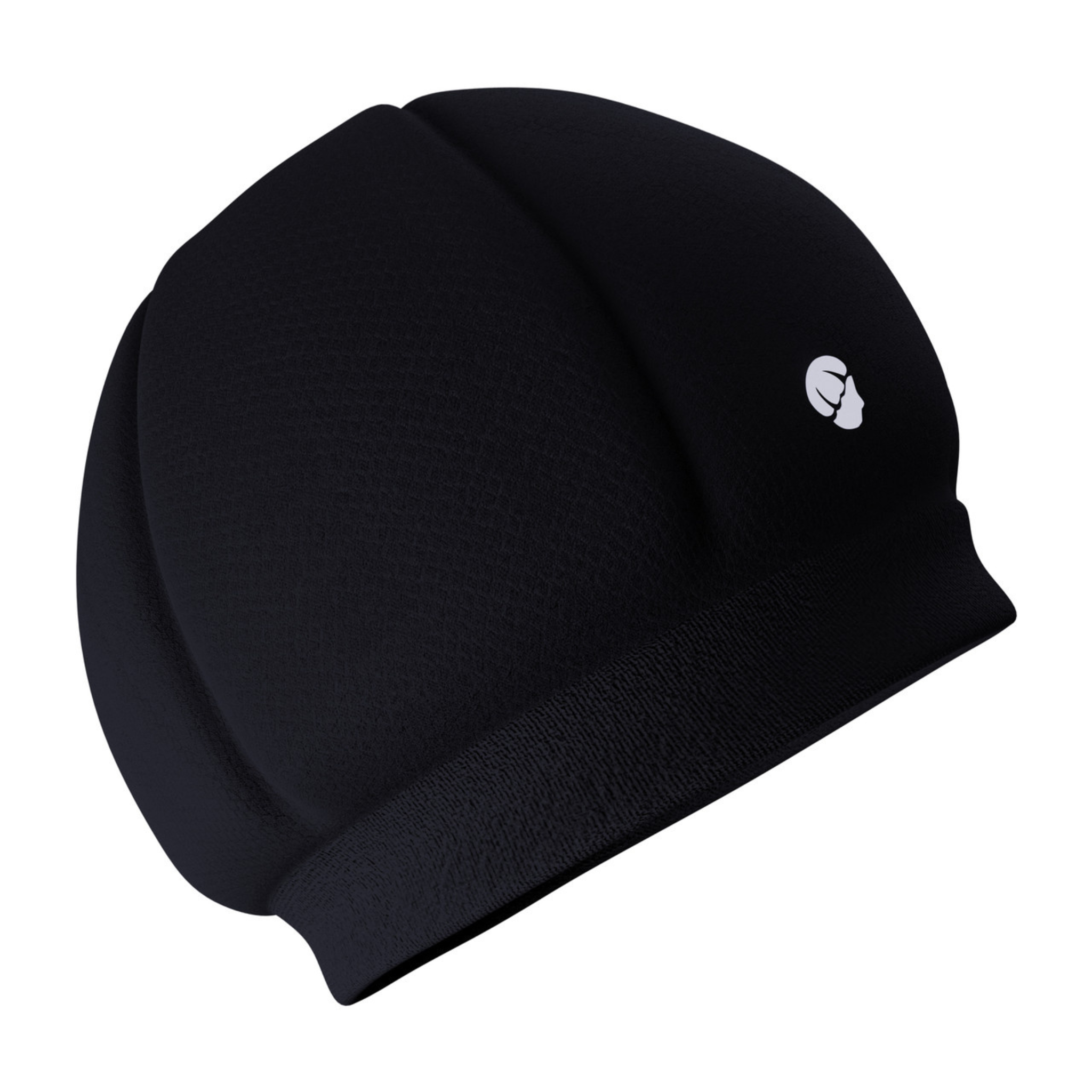 The Ribcap Kate SleepSafe Cap [Black] by Ribcap is a black, padded cap with a subtle texture and small white logo. Its fitted, raised design provides lightweight head protection during sleep as a medical helmet.