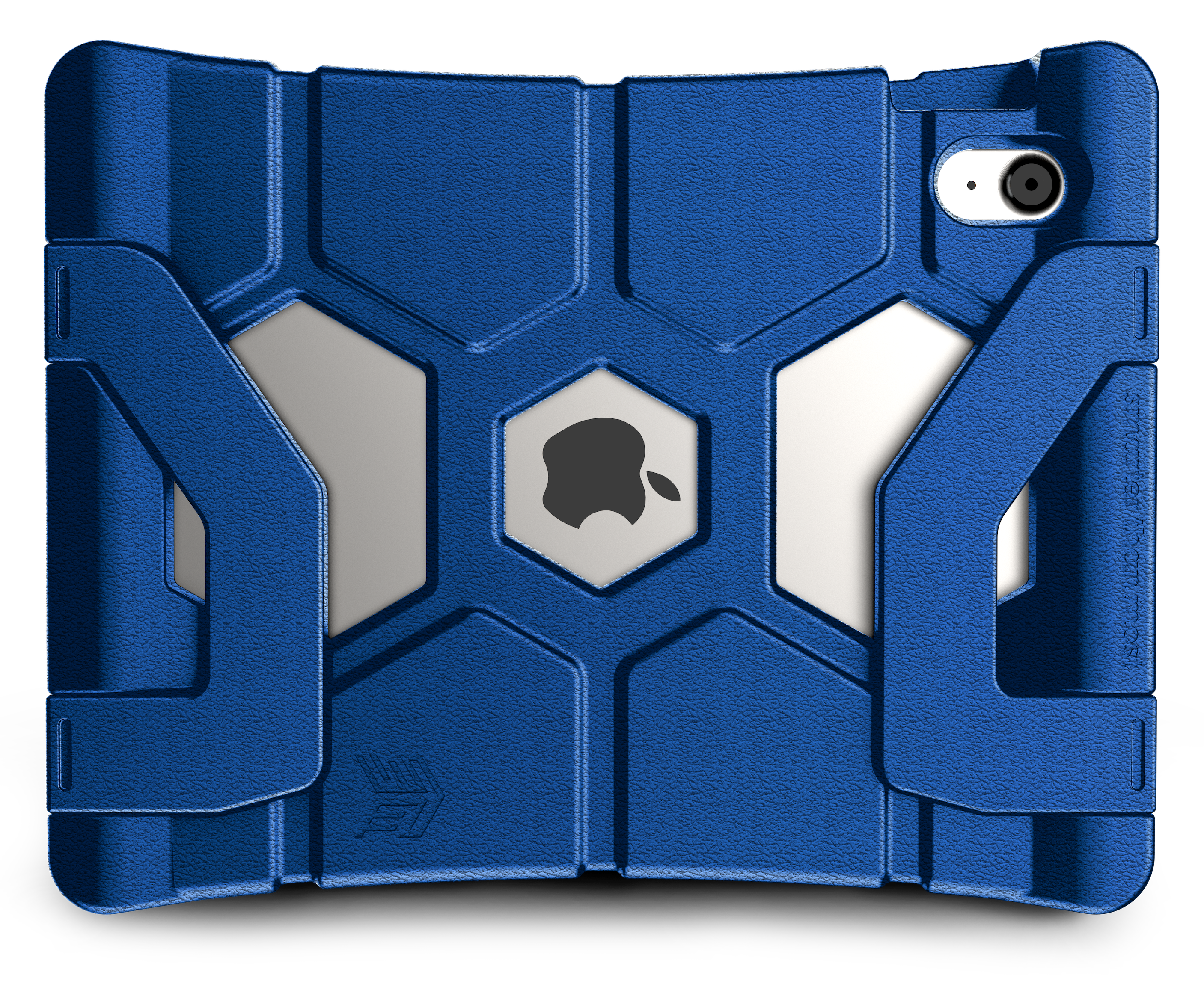 The STM Duxling [Blue] for iPad A16/10th/11th Gen features a geometric, reinforced EVA foam design with camera and Apple logo cutouts, offering ultra-protective everyday use.