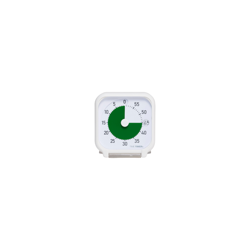 The Time Timer Original (3 Inch) Pocket [White] by Time Timer features a green disk showing 25 minutes remaining—ideal as a desktop timer for task management.