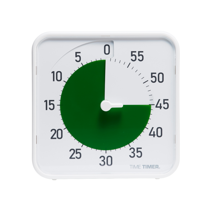 A square Time Timer Original (8 Inch) by Time Timer displays 20 minutes left with a green section from 0 to 20 on a white background and bold black numbers, offering clear and easy time tracking.
