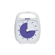 The Time Timer Plus (120 Min) by Time Timer is a white visual timer with a large dial. About 90 minutes remain, shown by a purple section covering three-fourths of the face, ideal for effective time management.