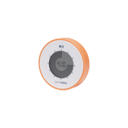 The Time Timer Twist (Dreamsicle Orange) by Time Timer is a round, orange visual timer with a gray and white face showing 45:00, a play/pause button above the display, and "TIME TIMER" printed below.