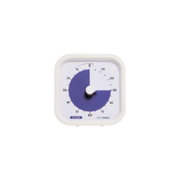 The Time Timer MOD [White] (120 min) by Time Timer shows 60 minutes left, with a dark blue section covering half its square face—ideal for managing tasks efficiently.