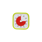 The Time Timer MOD [Lime Green] by Time Timer is a square timer with a green border, bold black numbers, and a plain white face. A red disk shows about 25 minutes left for easy time tracking and improved time management.