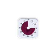 The Time Timer MOD - Home Edition [Cottonball White] (60 min) by Time Timer is a white square visual timer with a circular dial, showing about 20 minutes left, with elapsed time in dark red—ideal for home use.
