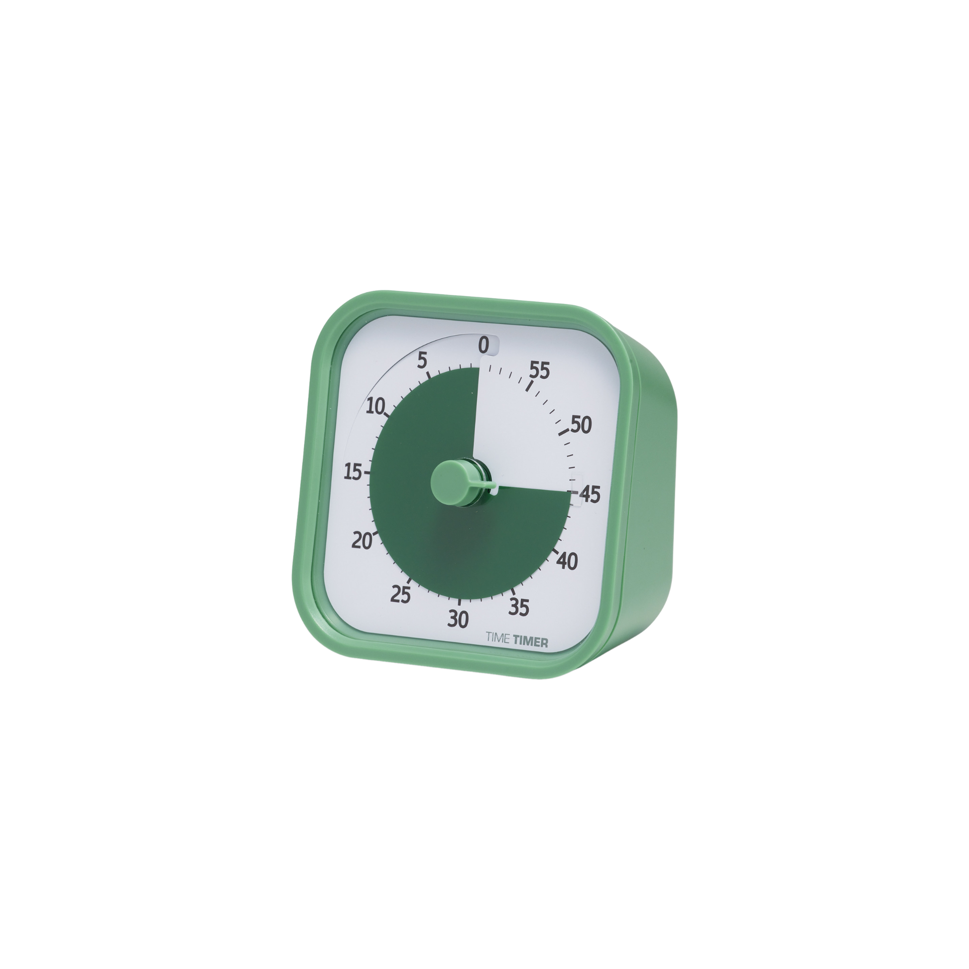 The Time Timer MOD - Home Edition [Fern Green] (60 min) by Time Timer shows 20 minutes remaining on its white face, highlighted in green. Ideal for home routines, it is angled slightly to the right on a white background.