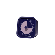 A square, metallic indigo Time Timer MOD - Home Edition by Time Timer shows 28 minutes left. This 60-minute visual timer has a white dial, numbers in five-minute increments, and a light gray section highlighting time remaining—ideal for routines.