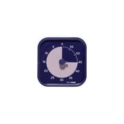 The Time Timer MOD - Home Edition [Metallic Indigo] by Time Timer is a square, dark blue 60-min visual timer with a circular face and light gray countdown, showing numbers 0-55 in increments of 5—ideal for ADHD routines.