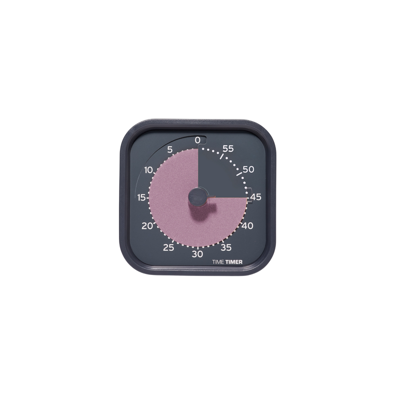 The Time Timer MOD - Home Edition [Metallic Storm] by Time Timer is a 60-minute visual countdown timer showing 25 minutes left with a red section—ideal for home routines.