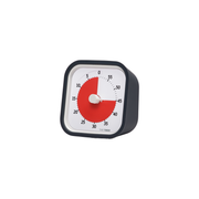 The Time Timer MOD [Charcoal] by Time Timer is a black and white 60-minute visual timer with a red disc showing 25 minutes left—ideal for time management, displayed on a white background.