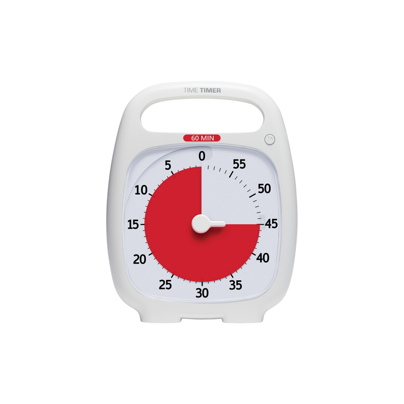 The Time Timer Plus (60 Min) by Time Timer in white shows 35 minutes left with its red disk, ideal for time management, displayed on a plain white background.