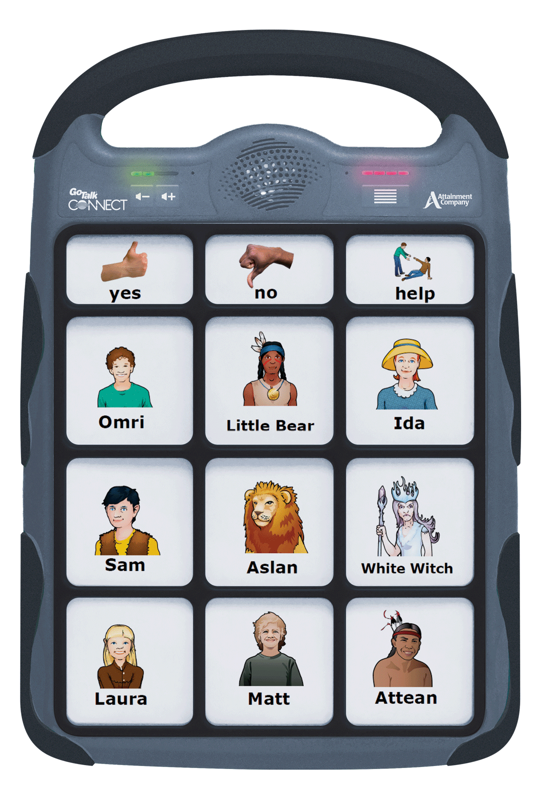 GoTalk Connect AAC communication device, front view