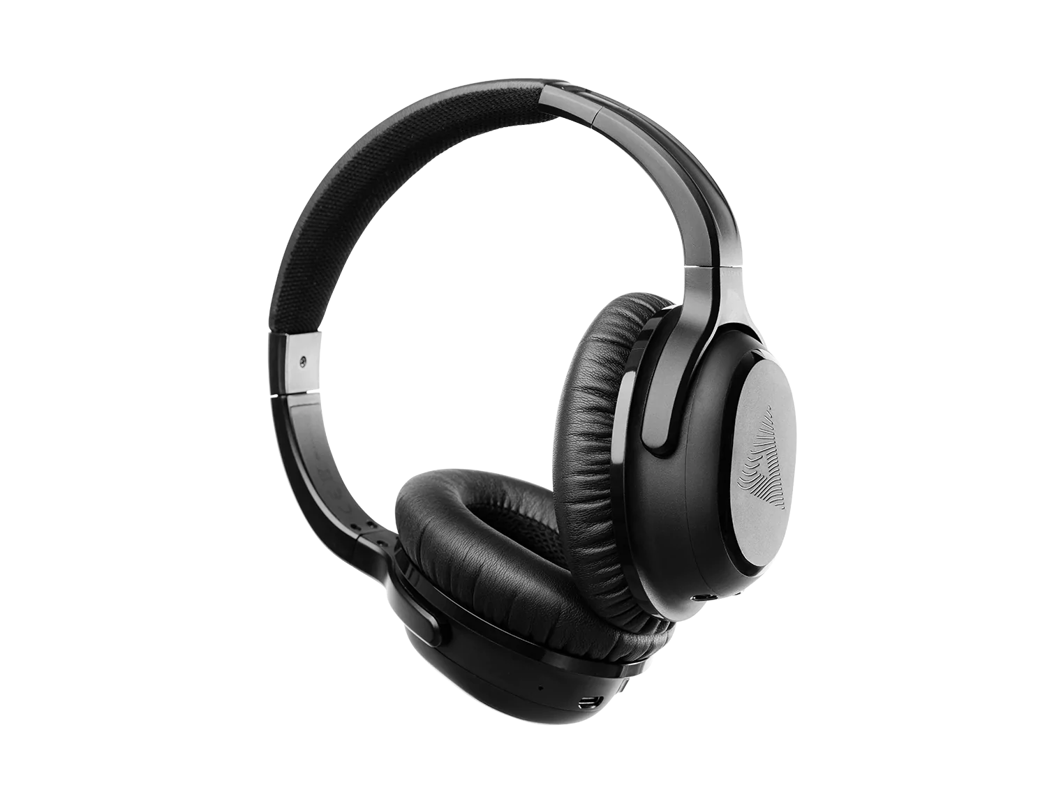 The Audeara A-02 Noise Cancelling Headphones (Over-Ear) by Audeara are black wireless headphones with cushioned ear pads, an adjustable headband, and active noise cancellation, shown against a light gray background.