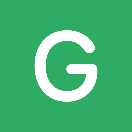 A white capital G is centered on a solid green background, representing Grid for iPad - AAC App for iPad by Assistive Tech, an app designed for Augmentative and Alternative Communication (AAC).