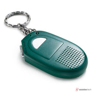 The Attainment GoTalk Keychain Talker is a green, oval handheld voice recorder keychain with a key ring, large button labeled REC and PLAY, small red indicator light, and a speaker grille.