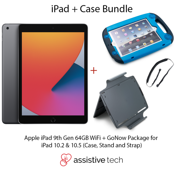 Apple iPad 64GB Wi-Fi (9th Gen) [Space Grey] + GoNow Case Package Bundle