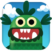 The Assistive Tech "Teach Your Monster to Read" iPad app features a cartoon green monster with big yellow eyes and leafy hands, perfect for helping kids learn to read and build essential reading skills.